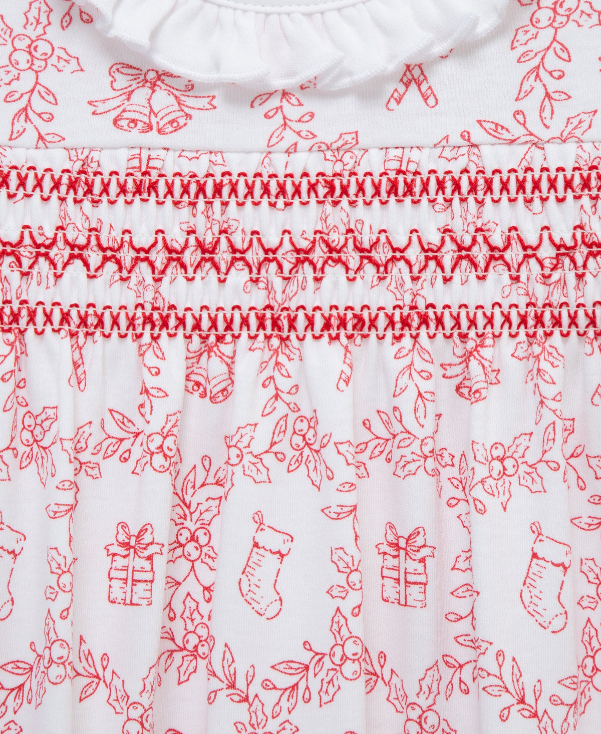 Festive Toile Footie w/Headband