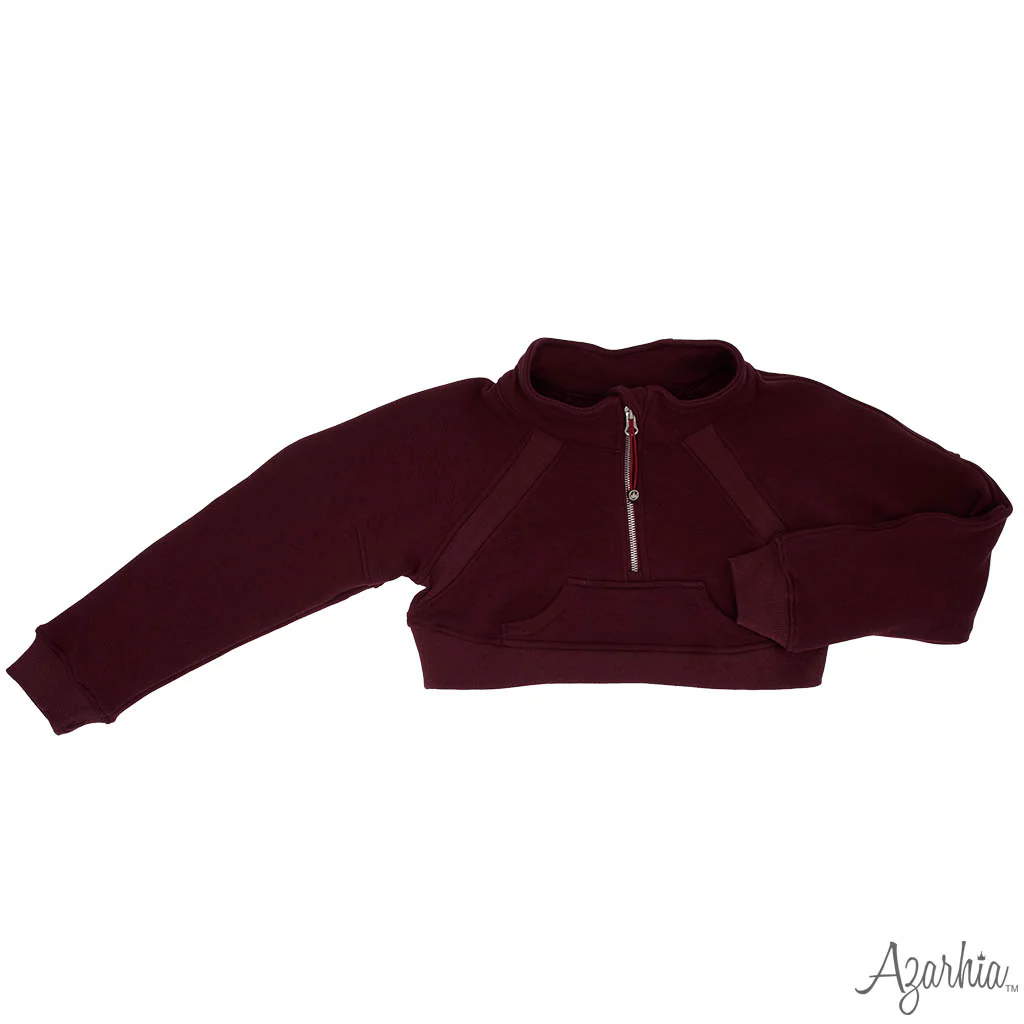 Oversized Cropped 1/4 Zipped Sweatshirt
