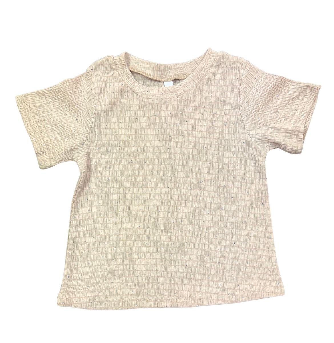 Girls Holiday Rhinestone Dotted S/S Top