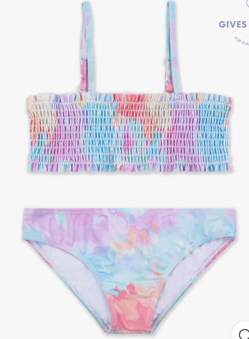 Junior Girl Printed Smocked Top Bikini