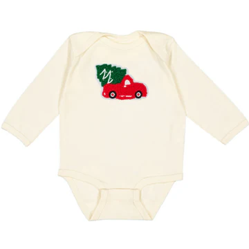 Baby Christmas Truck Patch Bodysuit