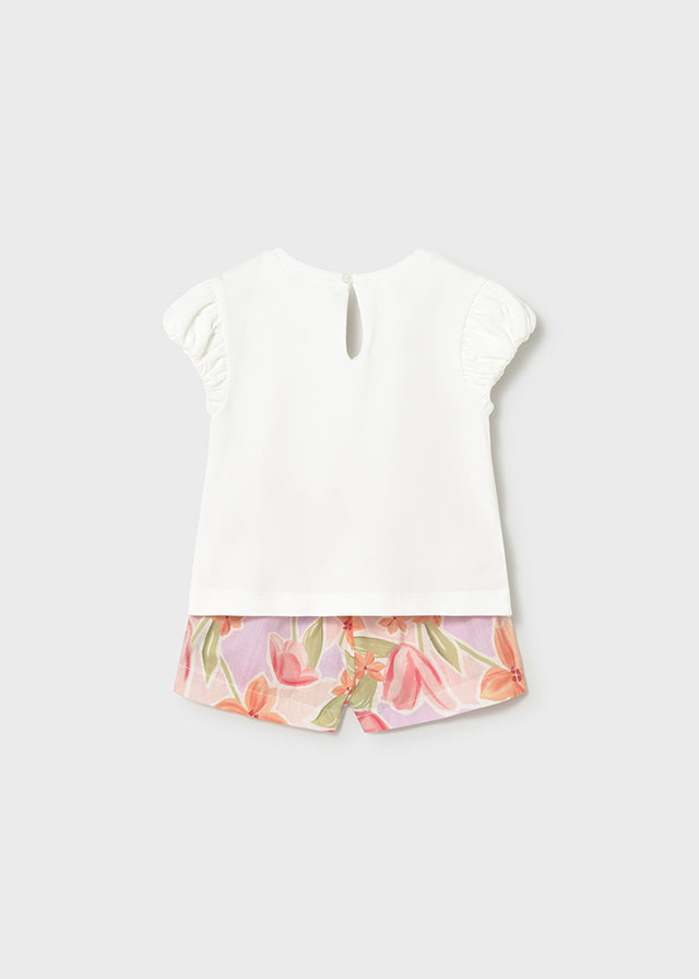 Floral Embellished Shirt w/ Linen Short