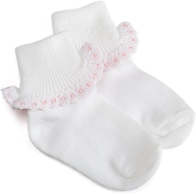 Baby & Girl Lace Sock W/Ribbon