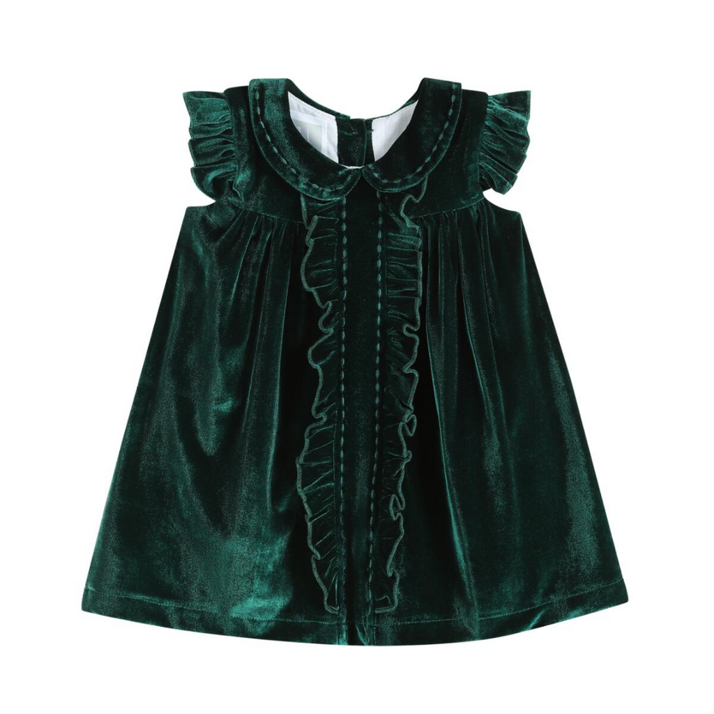 Velour Flutter Sleeve Dress