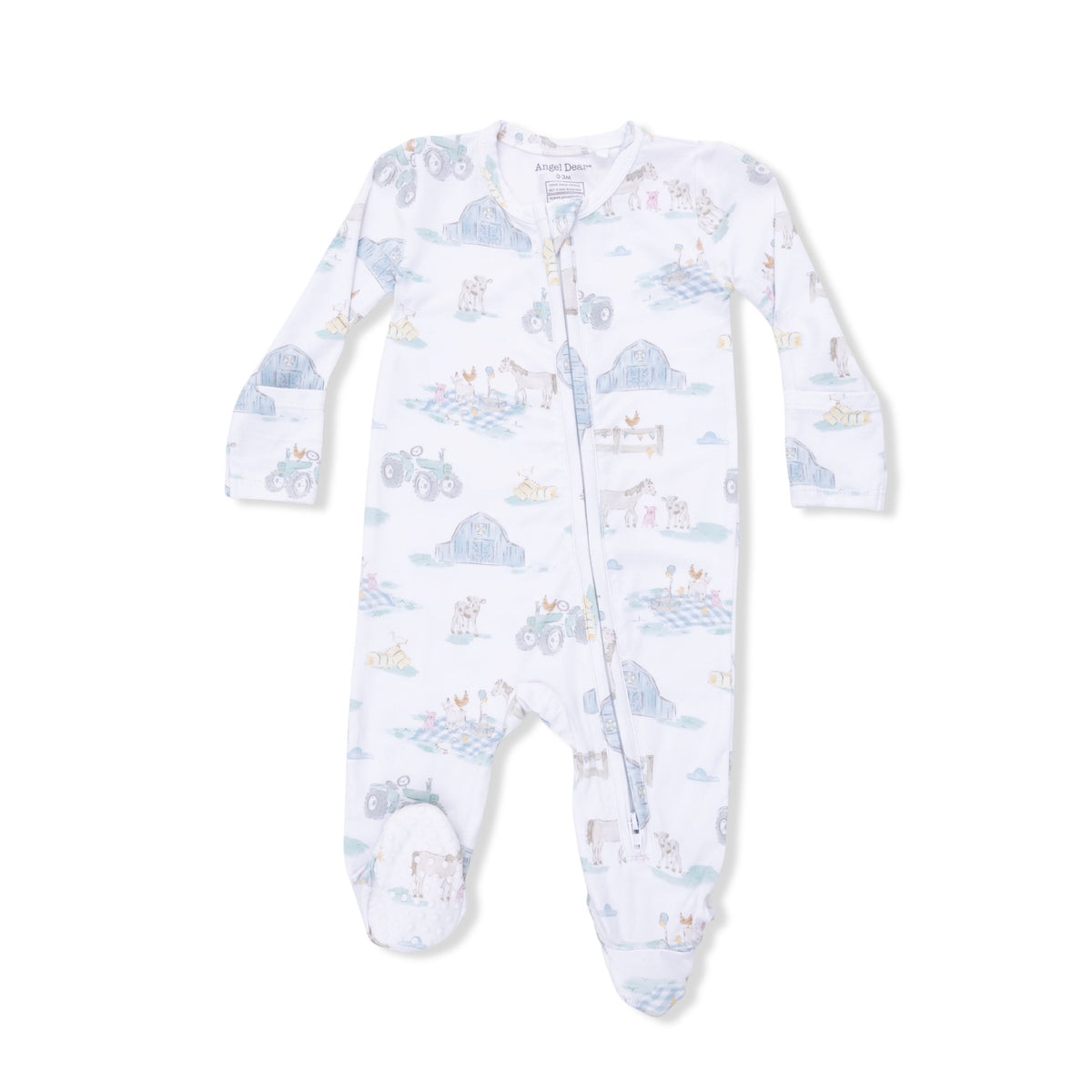 Baby Boy 2 Way Zipper Bamboo Footie