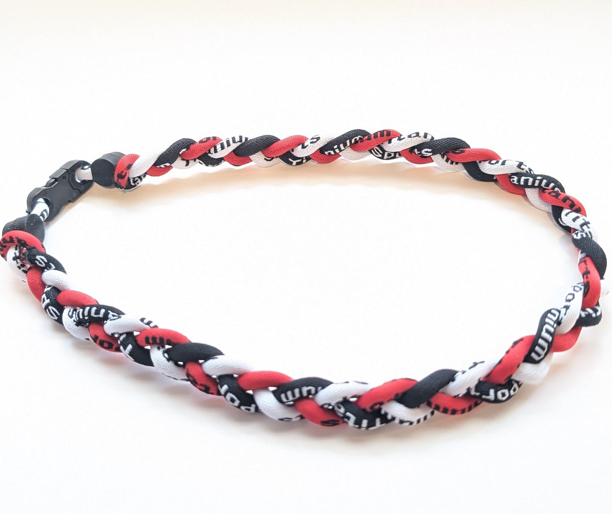 3 Rope Braided Tornado Titanium Sport Baseball 18" Necklace