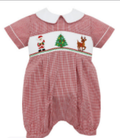 Baby Boy Smocked Santa Claus Shortie Romper