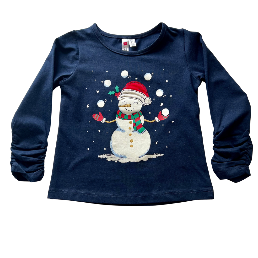 Girl L/S Christmas Applique T-Shirt