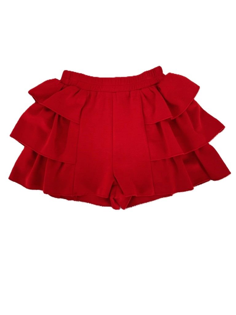 Juniors Holiday Tiered Ruffle Short