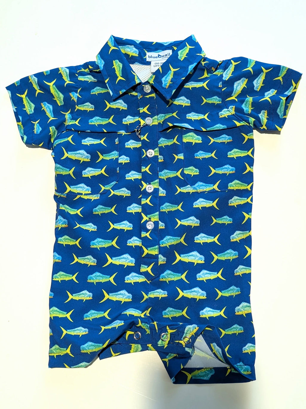 Boy's Blue Quail Romper