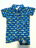 Boy's Blue Quail Romper