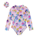 Palm Tree L/S Rashqaurd 1 pc Swimsuit
