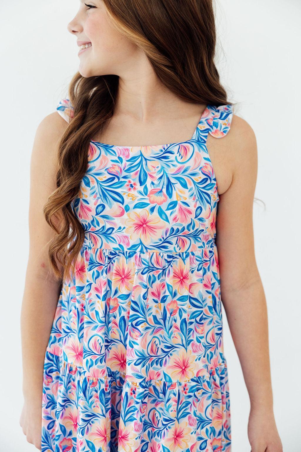 Watercolor Floral Tiered Maxi Dress