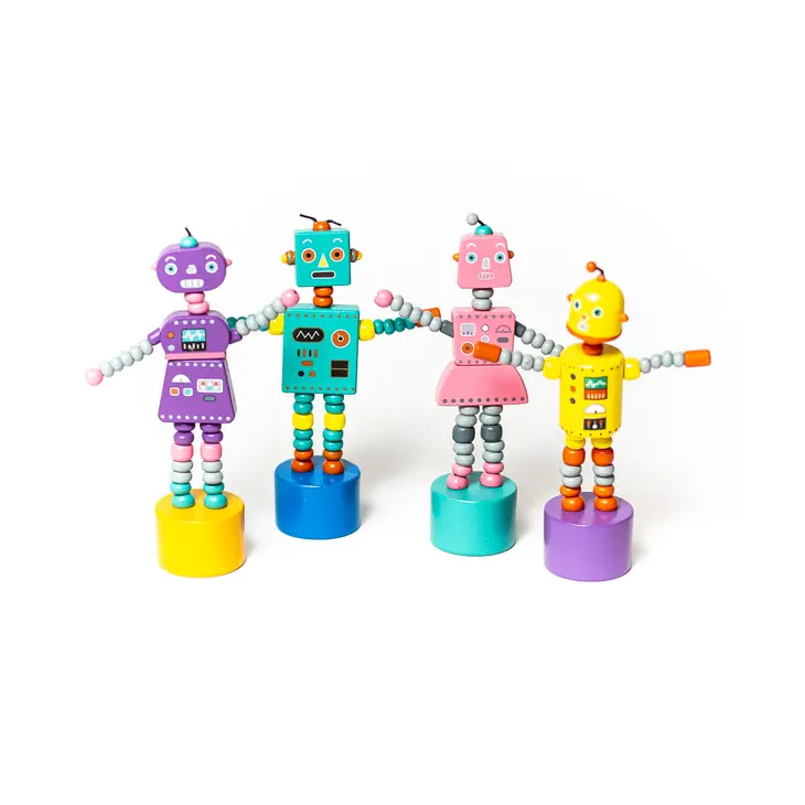 Retro Robot Push-Puppets