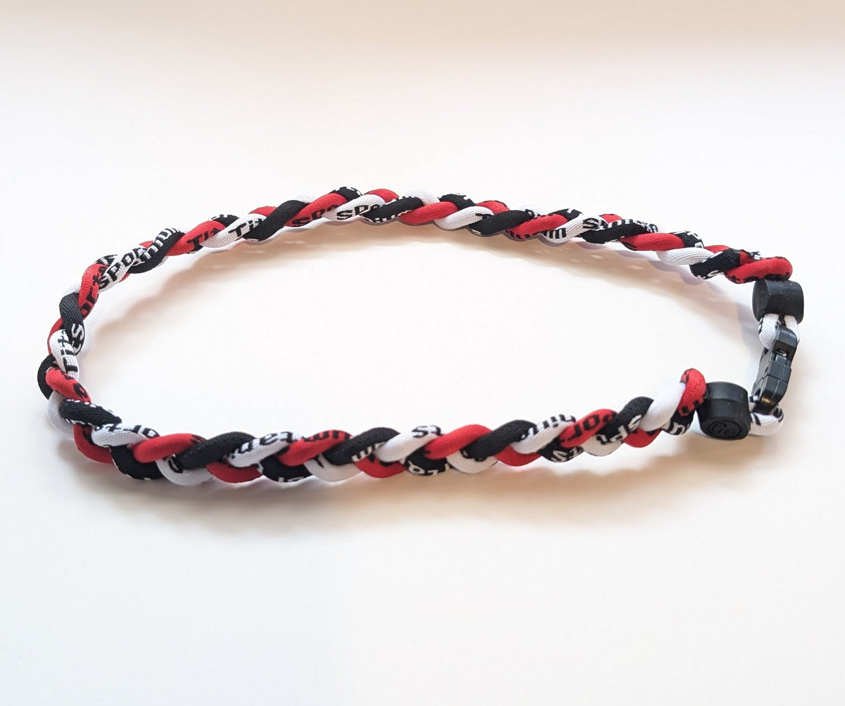 3 Rope Braided Tornado Titanium Sport Baseball 18" Necklace