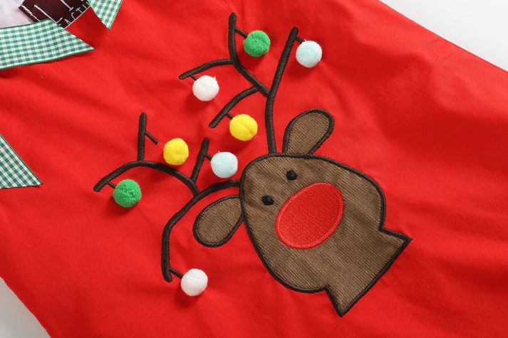 Girl Christmas Reindeer Jumper Dress