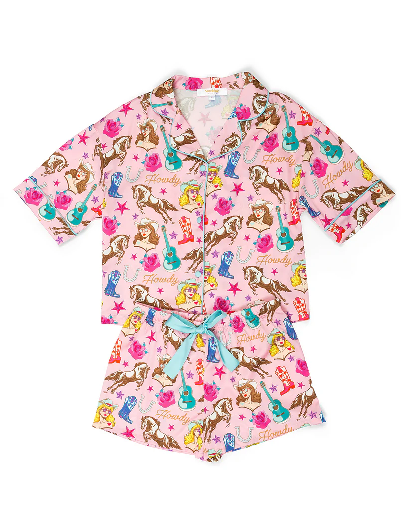 Junior Girls 2 pc Short Silky Pj Set