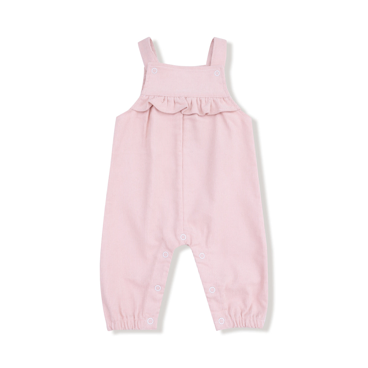 Yoke Ruffle Corduroy Overalls