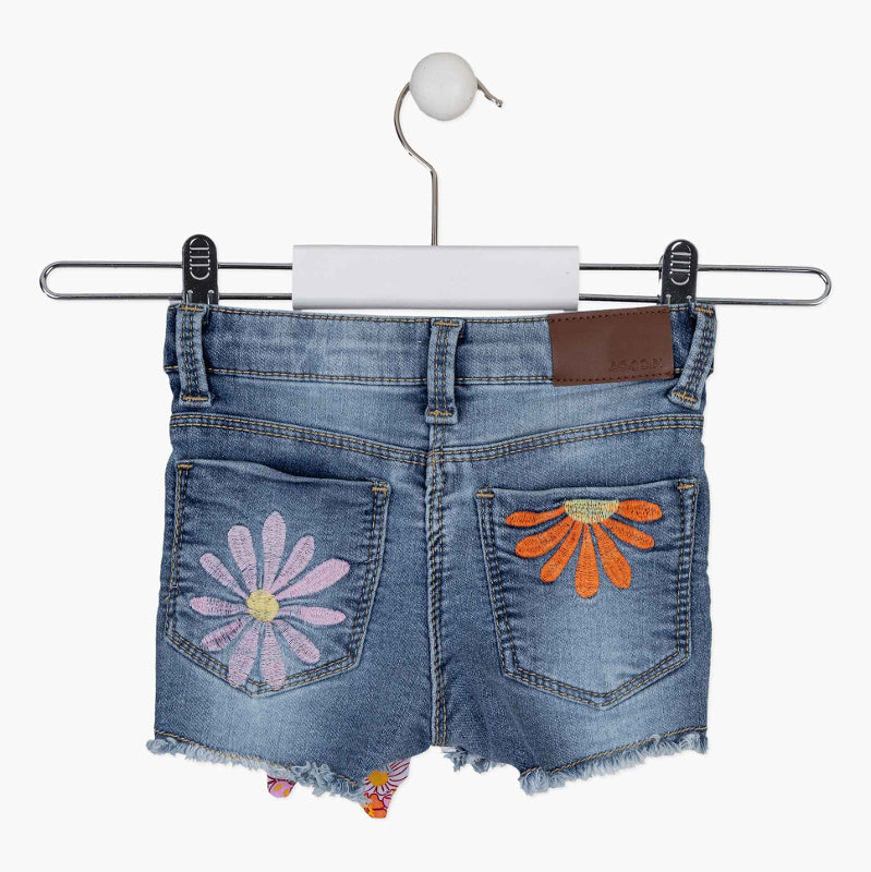 Embroidery Denim Shorts