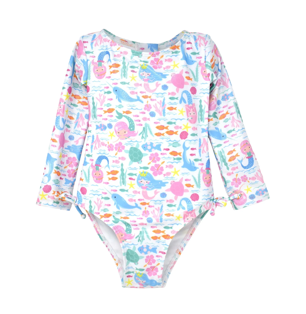 Girls L/S Rash Guard 1pc Swimsuit