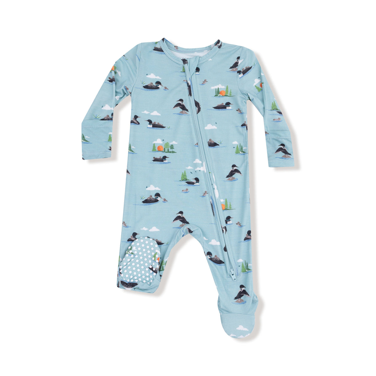 Baby Boy Bamboo 2-Way Zip Footed PJ