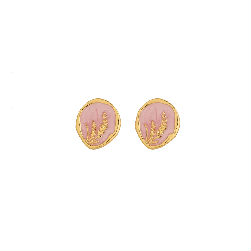 Grass Enamel Stud Earrings