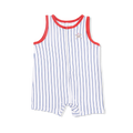 Baseball Stripe Sleeveless Shortie Romper
