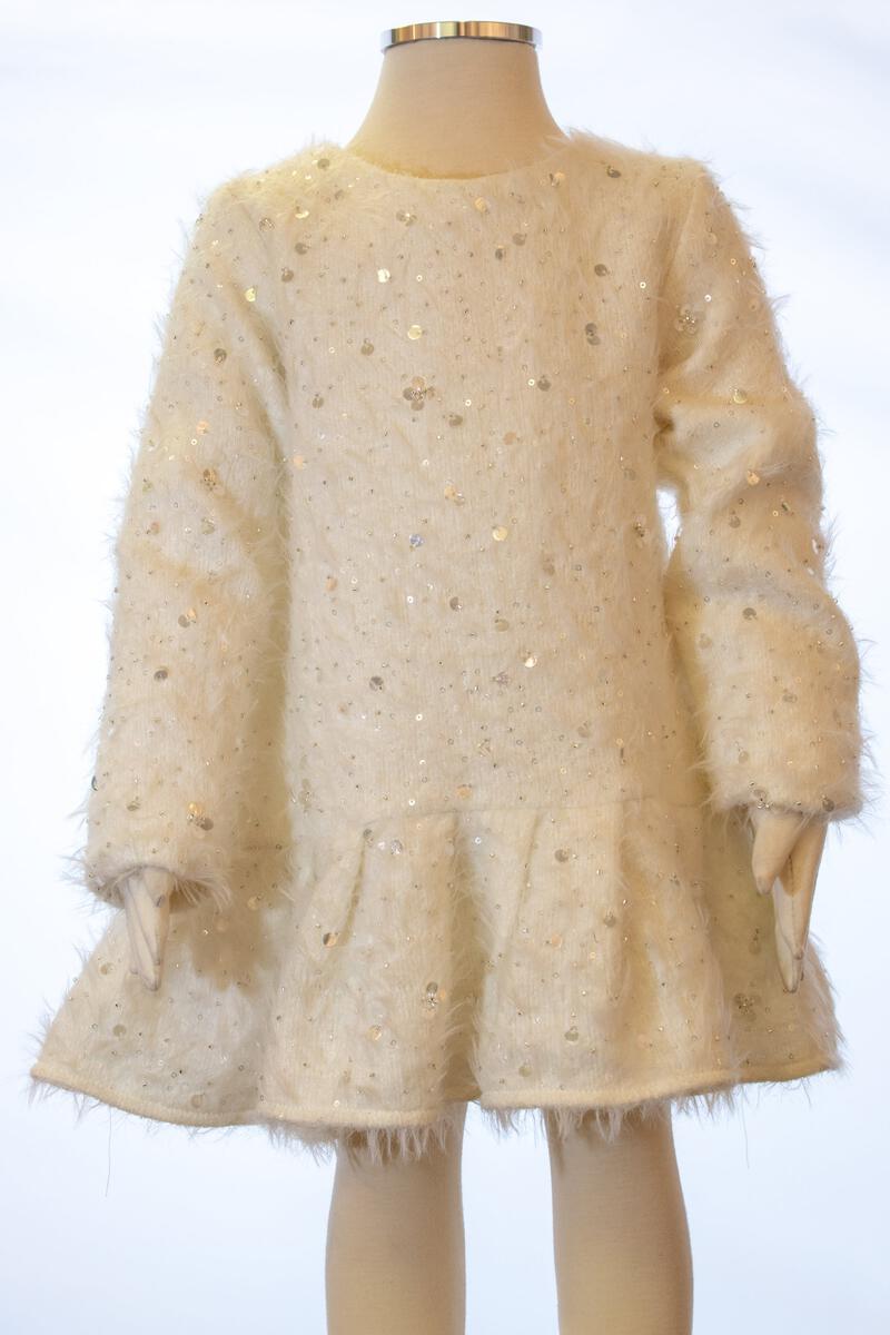 Girl Beaded Sweater Dress