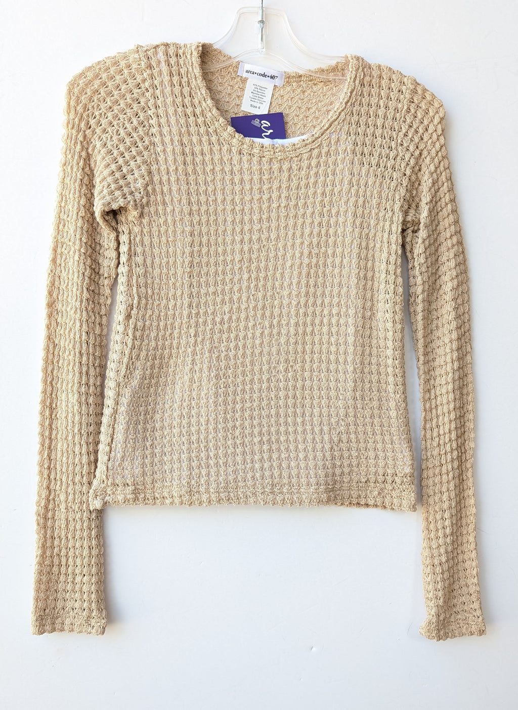 Tween & Junior L/S Loose Weave Fashion Top