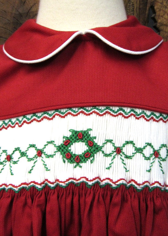 Short Sleeve Smocked Chistmas Dress