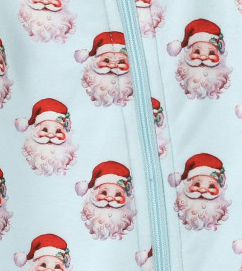 Blue Santa Face Zip Up Layette